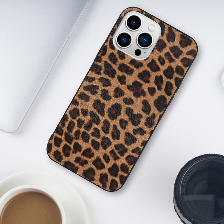 For iPhone 14 Pro TPU Leather Phone Case(Yellow Leopard Texture) For iPhone 14 Pro TPU Leather Phone Case(Yellow Leopard Texture)