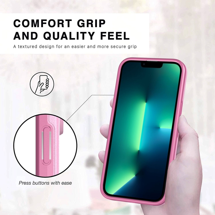For iPhone 14 Plus Double Solid Color Armor Phone Case (Pink) For iPhone 14 Plus Double Solid Color Armor Phone Case (Pink)