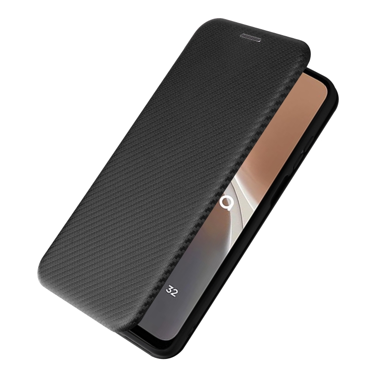 For Motorola Moto G32: Black Carbon Shockproof Cover + 9H Tempered Glass Screen Protector – Rugged TPU Case With Carbon Fiber Inserts
