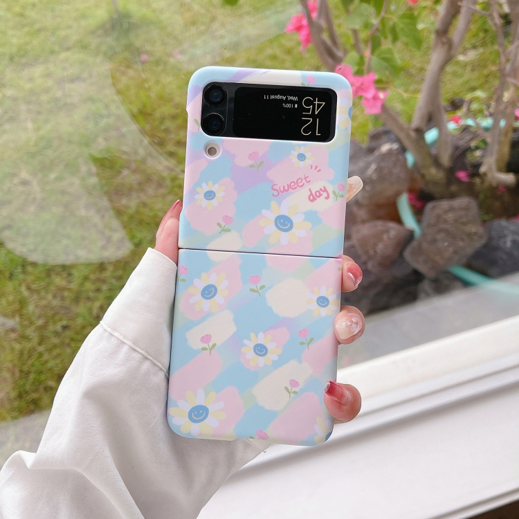 For Samsung Galaxy Z Flip4 Flowers Pattern Folded Phone Case(Ink Flowers) For Samsung Galaxy Z Flip4 Flowers Pattern Folded Phone Case(Ink Flowers)