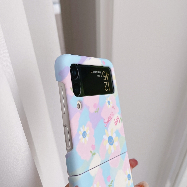 For Samsung Galaxy Z Flip4 Flowers Pattern Folded Phone Case(Ink Flowers) For Samsung Galaxy Z Flip4 Flowers Pattern Folded Phone Case(Ink Flowers)