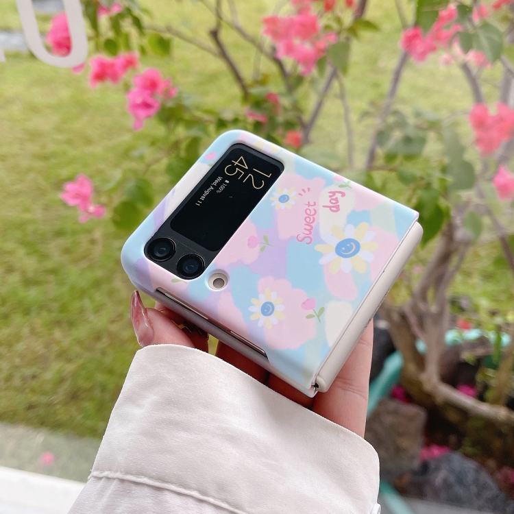For Samsung Galaxy Z Flip4 Flowers Pattern Folded Phone Case(Ink Flowers) For Samsung Galaxy Z Flip4 Flowers Pattern Folded Phone Case(Ink Flowers)