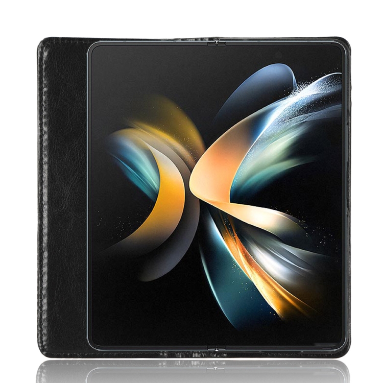 For Samsung Galaxy Z Fold4 5G Magnetic Buckle Retro Texture Leather Phone Case(Black) For Samsung Galaxy Z Fold4 5G Magnetic Buckle Retro Texture Leather Phone Case(Black)