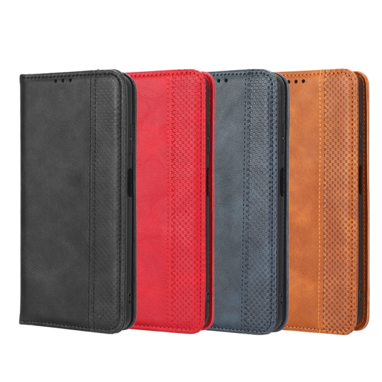 For Samsung Galaxy Z Fold4 5G Magnetic Buckle Retro Texture Leather Phone Case(Black) For Samsung Galaxy Z Fold4 5G Magnetic Buckle Retro Texture Leather Phone Case(Black)