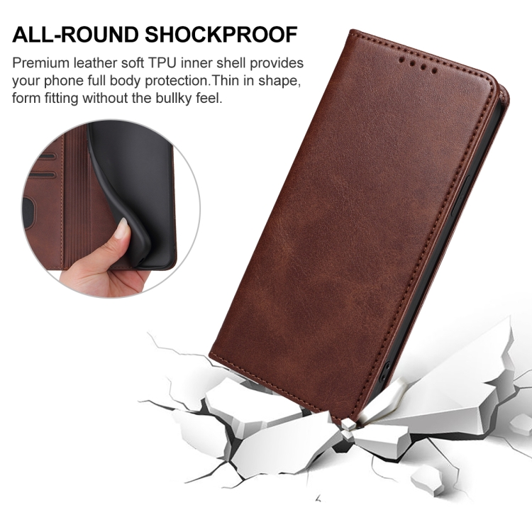 For Samsung Galaxy S21 Ultra 5G Magnetic Closure Leather Phone Case(Brown) For Samsung Galaxy S21 Ultra 5G Magnetic Closure Leather Phone Case(Brown)