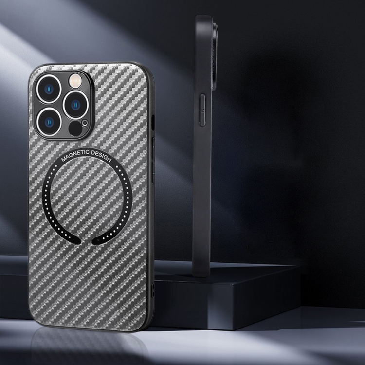For iPhone 11 Carbon Fiber Texture MagSafe Magnetic Phone Case (Blue) For iPhone 11 Carbon Fiber Texture MagSafe Magnetic Phone Case (Blue)