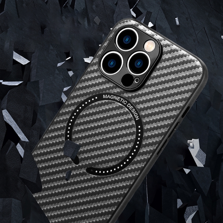 For iPhone 11 Carbon Fiber Texture MagSafe Magnetic Phone Case (Blue) For iPhone 11 Carbon Fiber Texture MagSafe Magnetic Phone Case (Blue)