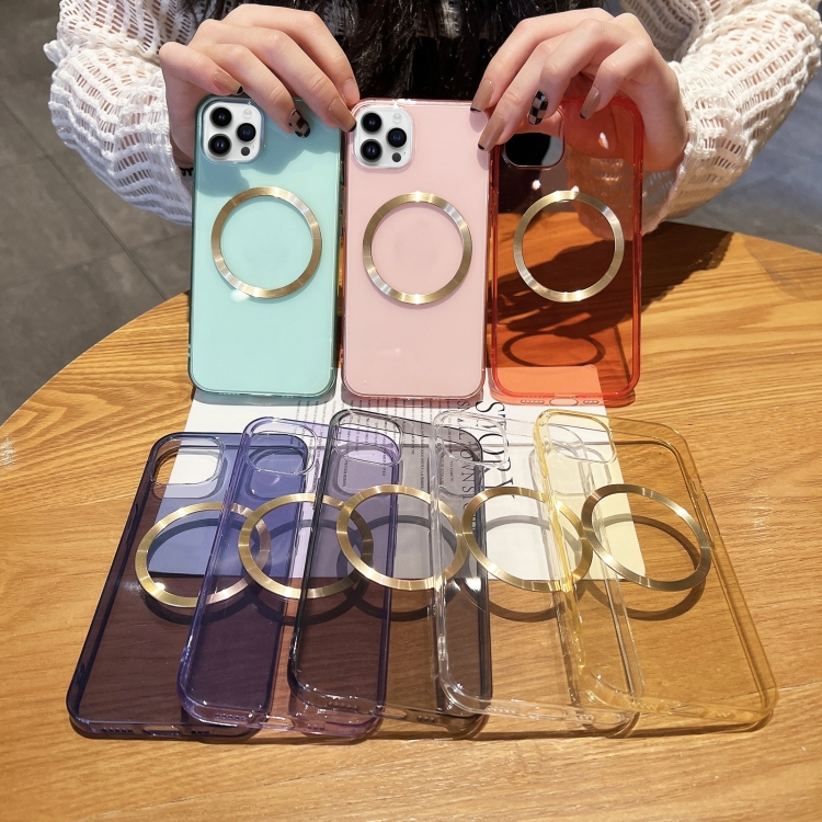 For iPhone 11 Pro Max CD Texture MagSafe TPU Phone Case (Transparent)