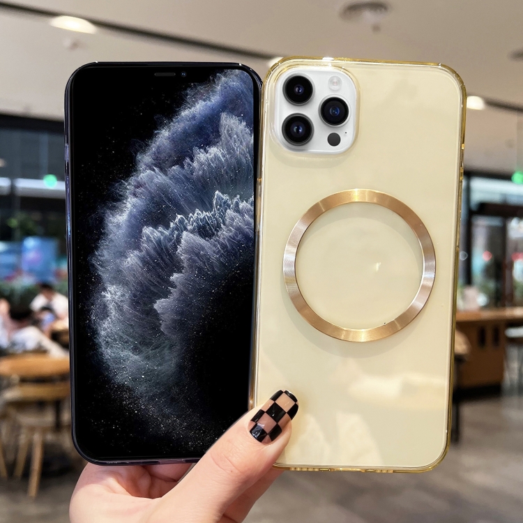 For iPhone 11 Pro Max CD Texture MagSafe TPU Phone Case (Transparent)