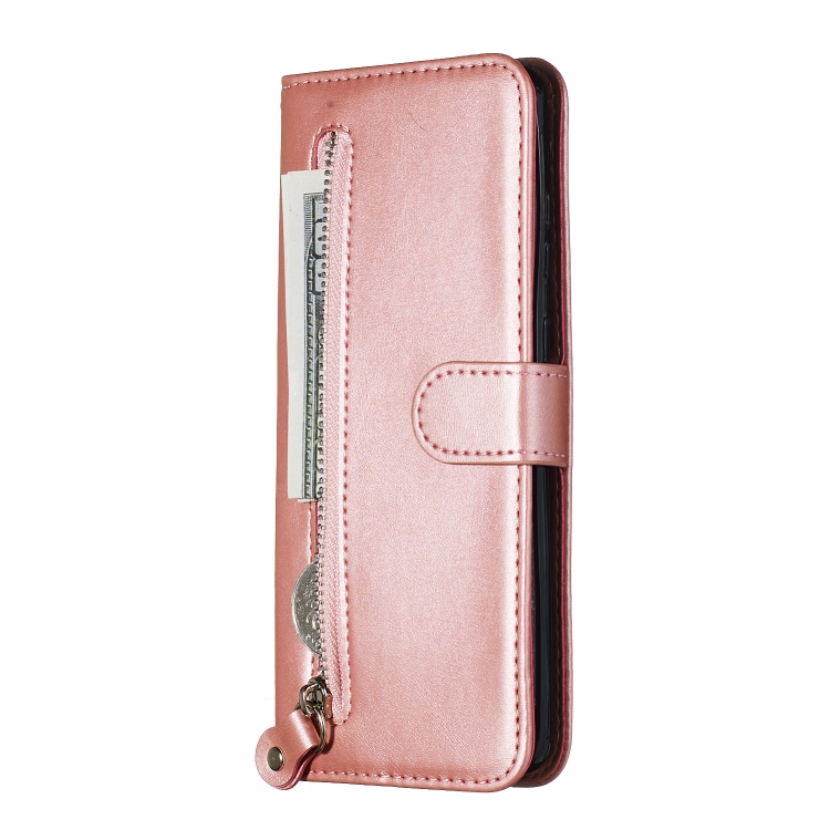 For Galaxy S20+ Fashion Calf Texture Zipper Horizontal Flip Leather Case with Stand & Card Slots & Wallet Function(Rose Gold) For Galaxy S20+ Fashion Calf Texture Zipper Horizontal Flip Leather Case with Stand & Card Slots & Wallet Function(Rose Gold)
