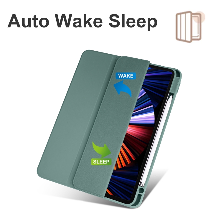 For iPad Air 13 2024 / Pro 12.9 2022 / 2021 / 2020 / 2018 Acrylic 3-folding Smart Leather Tablet Case(Dark Green) For iPad Air 13 2024 / Pro 12.9 2022 / 2021 / 2020 / 2018 Acrylic 3-folding Smart Leather Tablet Case(Dark Green)