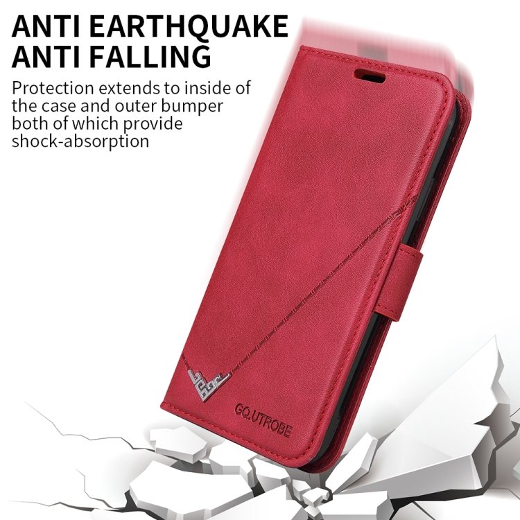 For Samsung Galaxy S22 Ultra 5G GQUTROBE Right Angle Leather Phone Case(Red) For Samsung Galaxy S22 Ultra 5G GQUTROBE Right Angle Leather Phone Case(Red)