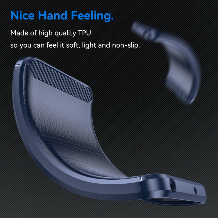 For T-Mobile REVVL 6 Pro 5G Brushed Texture Carbon Fiber TPU Phone Case(Blue) - 3