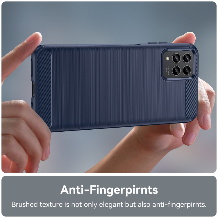 For T-Mobile REVVL 6 Pro 5G Brushed Texture Carbon Fiber TPU Phone Case(Blue) - 4