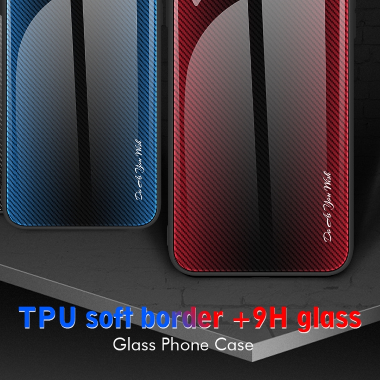 For Samsung Galaxy S21 5G Texture Gradient Glass TPU Phone Case(Red) For Samsung Galaxy S21 5G Texture Gradient Glass TPU Phone Case(Red)