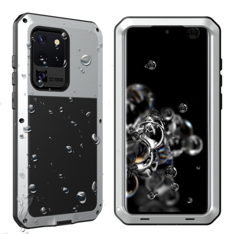 Galaxy S20 Ultra Metal Case, Heavy Duty Military Grade Rugged Armor Cover  [Silver]