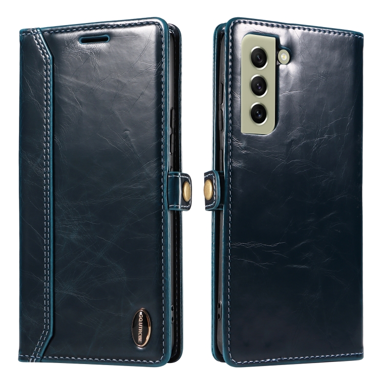 For Samsung Galaxy S22 5G GQUTROBE RFID Blocking Oil Wax Leather Phone Case(Blue) For Samsung Galaxy S22 5G GQUTROBE RFID Blocking Oil Wax Leather Phone Case(Blue)