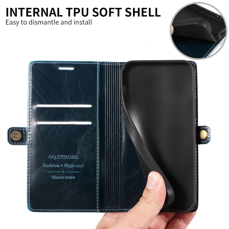 For Samsung Galaxy S22 5G GQUTROBE RFID Blocking Oil Wax Leather Phone Case(Blue) For Samsung Galaxy S22 5G GQUTROBE RFID Blocking Oil Wax Leather Phone Case(Blue)