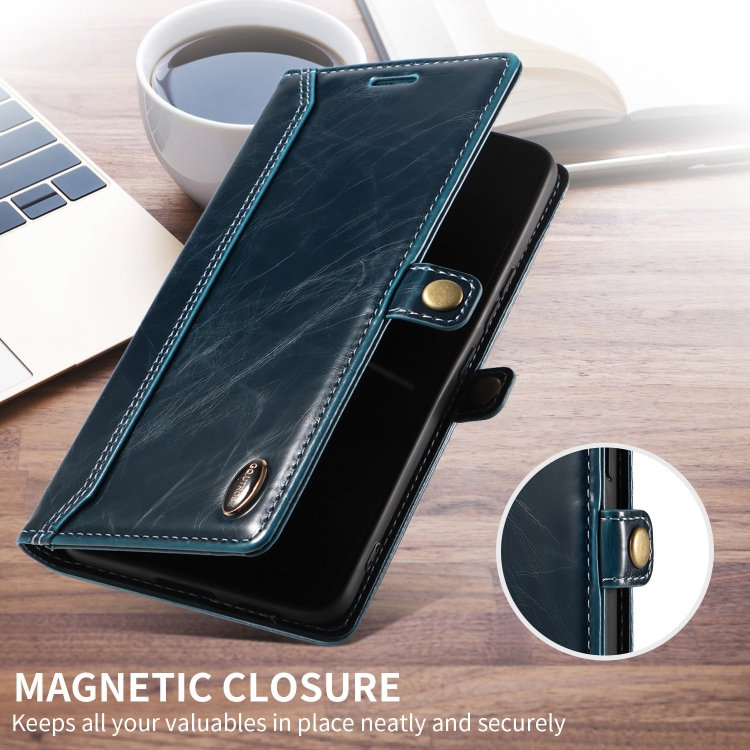 For Samsung Galaxy S22 5G GQUTROBE RFID Blocking Oil Wax Leather Phone Case(Blue) For Samsung Galaxy S22 5G GQUTROBE RFID Blocking Oil Wax Leather Phone Case(Blue)