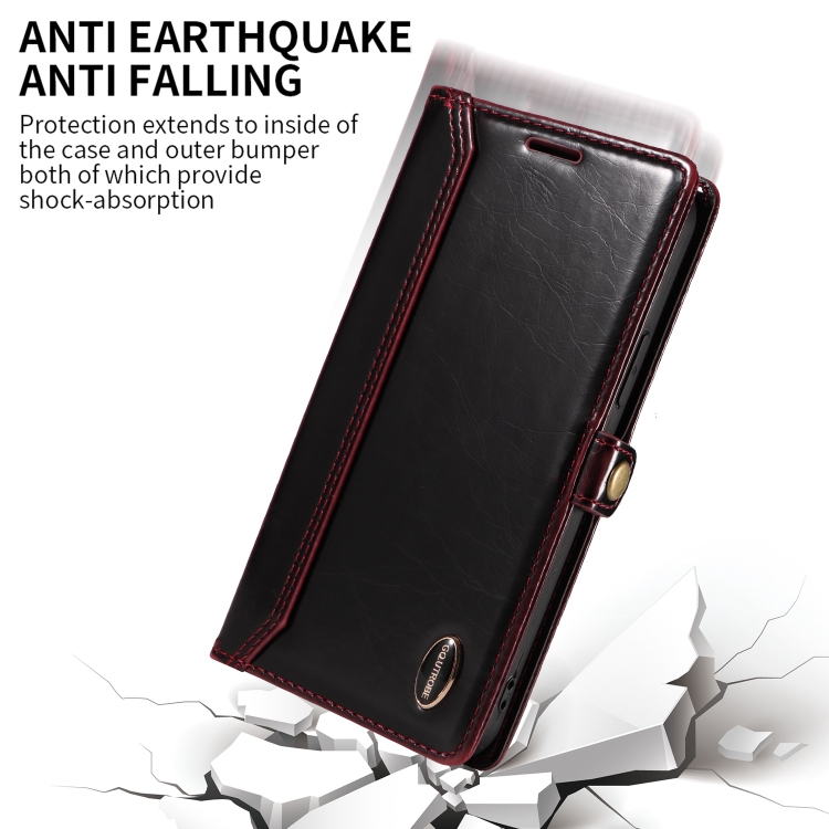 For Samsung Galaxy S21 Ultra 5G GQUTROBE RFID Blocking Oil Wax Leather Phone Case(Red) For Samsung Galaxy S21 Ultra 5G GQUTROBE RFID Blocking Oil Wax Leather Phone Case(Red)