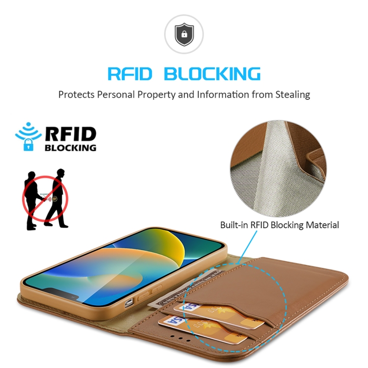 For iPhone 14/13 DUX DUCIS Hivo Series Cowhide + PU + TPU Leather Case (Brown) For iPhone 14/13 DUX DUCIS Hivo Series Cowhide + PU + TPU Leather Case (Brown)