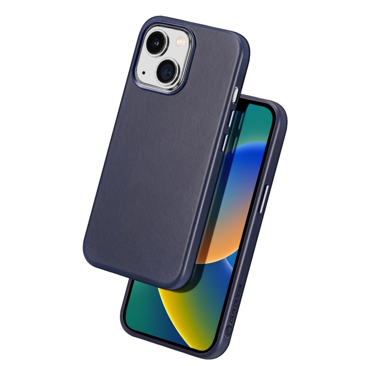 For iPhone 14/13 DUX DUCIS NAPLES Series Genuine Leather MagSafe Magnetic Phone Case (Blue) For iPhone 14/13 DUX DUCIS NAPLES Series Genuine Leather MagSafe Magnetic Phone Case (Blue)