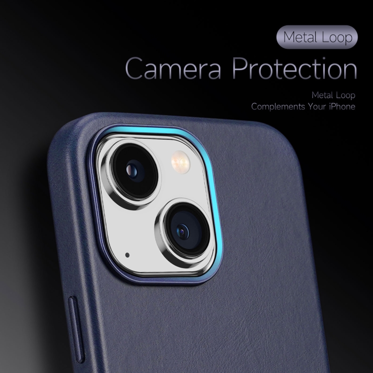 For iPhone 14/13 DUX DUCIS NAPLES Series Genuine Leather MagSafe Magnetic Phone Case (Blue) For iPhone 14/13 DUX DUCIS NAPLES Series Genuine Leather MagSafe Magnetic Phone Case (Blue)