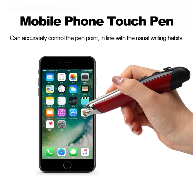PR-08 Multifuncional Inalámbrico Bluetooth Pen Mouse Capacitivo Pen Mouse (Negro) - B4