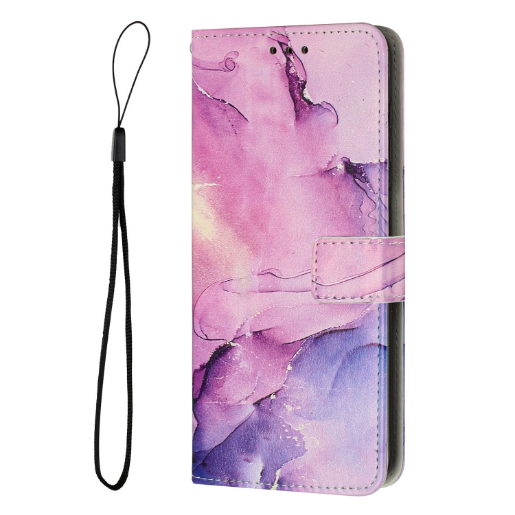 For Samsung Galaxy S22 5G Painted Marble Pattern Leather Phone Case(Purple) For Samsung Galaxy S22 5G Painted Marble Pattern Leather Phone Case(Purple)