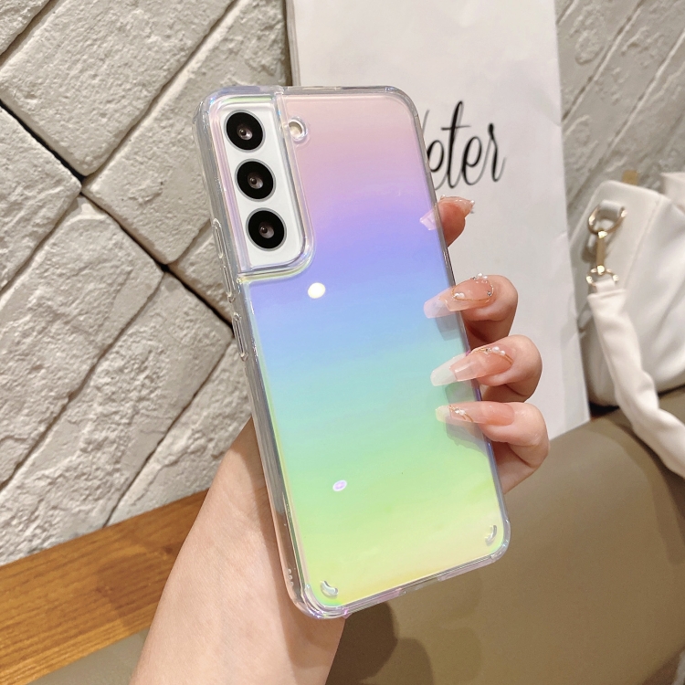 For Samsung Galaxy S22+ 5G Color Plating Acrylic + TPU Phone Case(Rainbow)