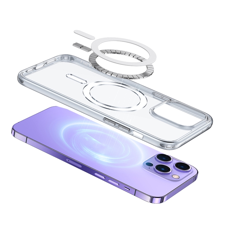 For iPhone 14 Plus USAMS US-BH801 Ice Magnet Series Magsafe Phone Case (Transparent) For iPhone 14 Plus USAMS US-BH801 Ice Magnet Series Magsafe Phone Case (Transparent)