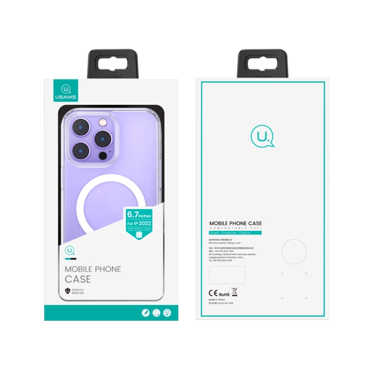 For iPhone 14 Plus USAMS US-BH801 Ice Magnet Series Magsafe Phone Case (Transparent) For iPhone 14 Plus USAMS US-BH801 Ice Magnet Series Magsafe Phone Case (Transparent)