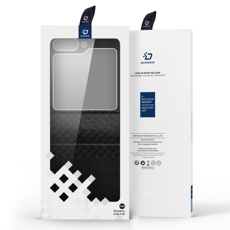For Samsung Galaxy Z Flip5 5G DUX DUCIS Bril Series PU + TPU Phone Case(Black) - 5