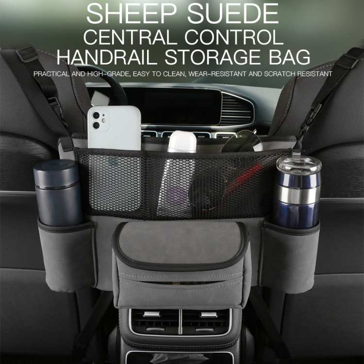 Sac de rangement de siège de voiture en cuir PU, boîte centrale