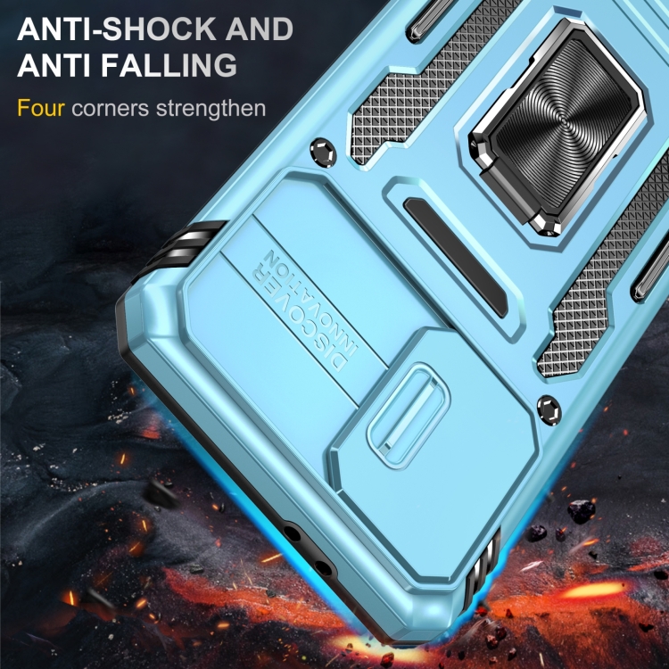 For Samsung Galaxy S22 5G Armor PC + TPU Camera Shield Phone Case(Light Blue) For Samsung Galaxy S22 5G Armor PC + TPU Camera Shield Phone Case(Light Blue)