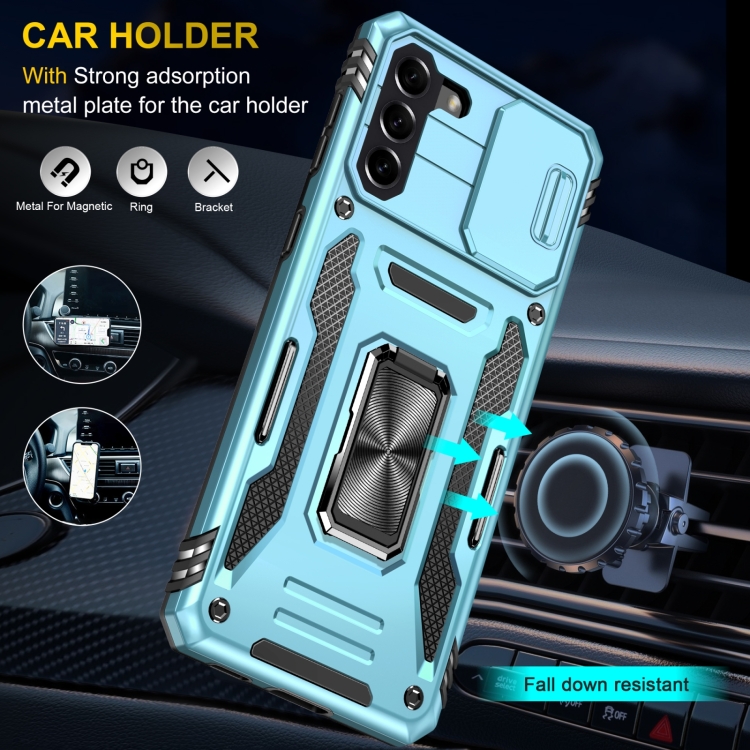 For Samsung Galaxy S22 5G Armor PC + TPU Camera Shield Phone Case(Light Blue) For Samsung Galaxy S22 5G Armor PC + TPU Camera Shield Phone Case(Light Blue)