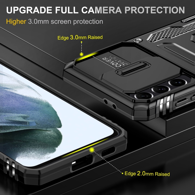 For Samsung Galaxy S22+ 5G Armor PC + TPU Camera Shield Phone Case(Black) For Samsung Galaxy S22+ 5G Armor PC + TPU Camera Shield Phone Case(Black)