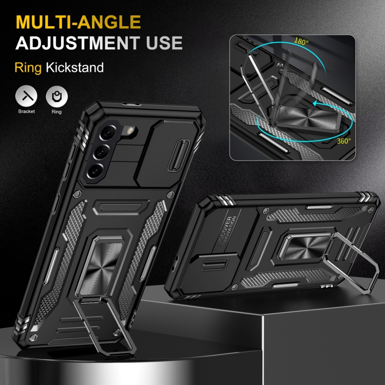 For Samsung Galaxy S22+ 5G Armor PC + TPU Camera Shield Phone Case(Black) For Samsung Galaxy S22+ 5G Armor PC + TPU Camera Shield Phone Case(Black)