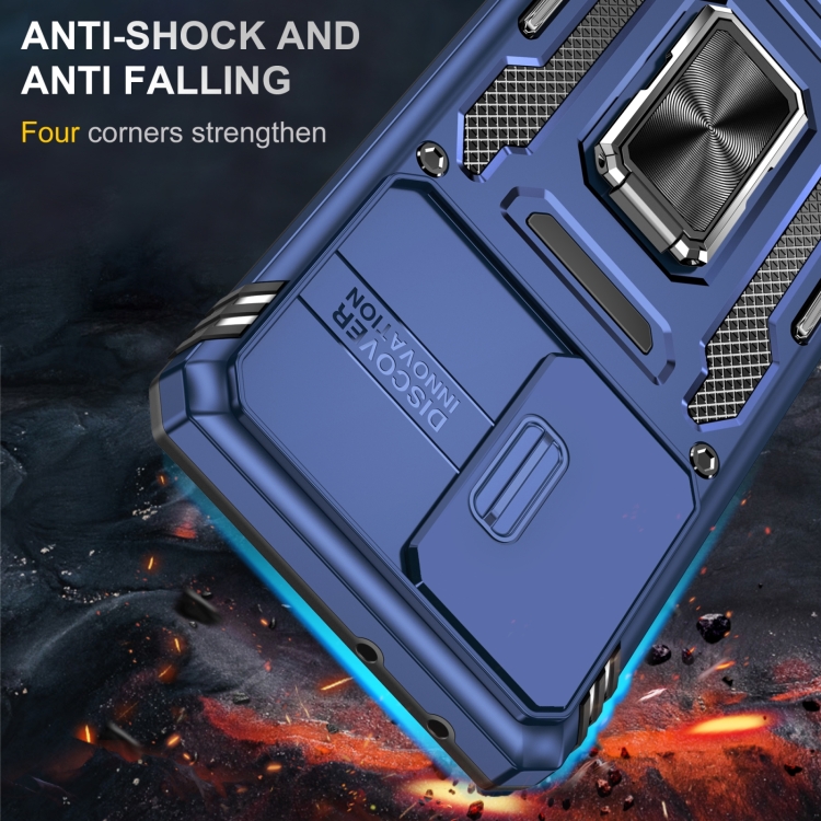 For Samsung Galaxy S22 Ultra 5G Armor PC + TPU Camera Shield Phone Case(Navy Blue) For Samsung Galaxy S22 Ultra 5G Armor PC + TPU Camera Shield Phone Case(Navy Blue)
