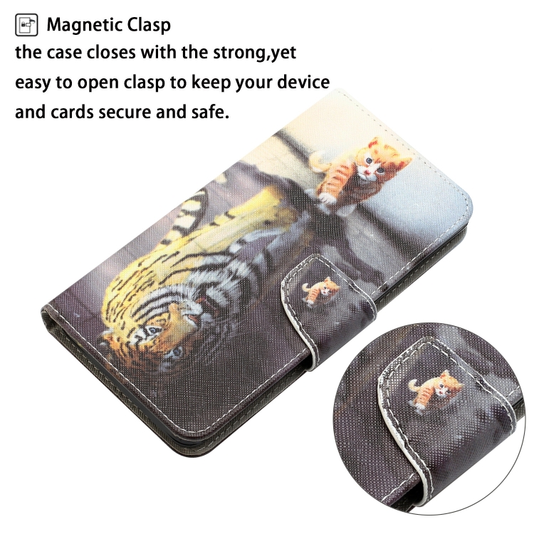 For iPhone 13 mini Colored Drawing Leather Phone Case (Tiger) For iPhone 13 mini Colored Drawing Leather Phone Case (Tiger)