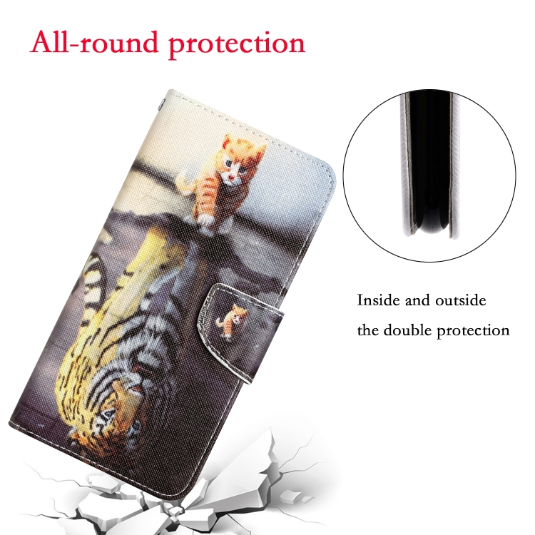 For iPhone 13 mini Colored Drawing Leather Phone Case (Tiger) For iPhone 13 mini Colored Drawing Leather Phone Case (Tiger)