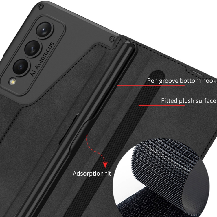 For Samsung Galaxy Z Fold4 GKK Armor Flip Leather Phone Case with Pen Slots(Night Green) For Samsung Galaxy Z Fold4 GKK Armor Flip Leather Phone Case with Pen Slots(Night Green)