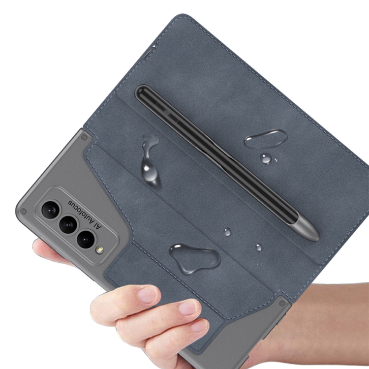 For Samsung Galaxy Z Fold4 GKK Armor Flip Leather Phone Case with Pen Slots(Night Green) For Samsung Galaxy Z Fold4 GKK Armor Flip Leather Phone Case with Pen Slots(Night Green)