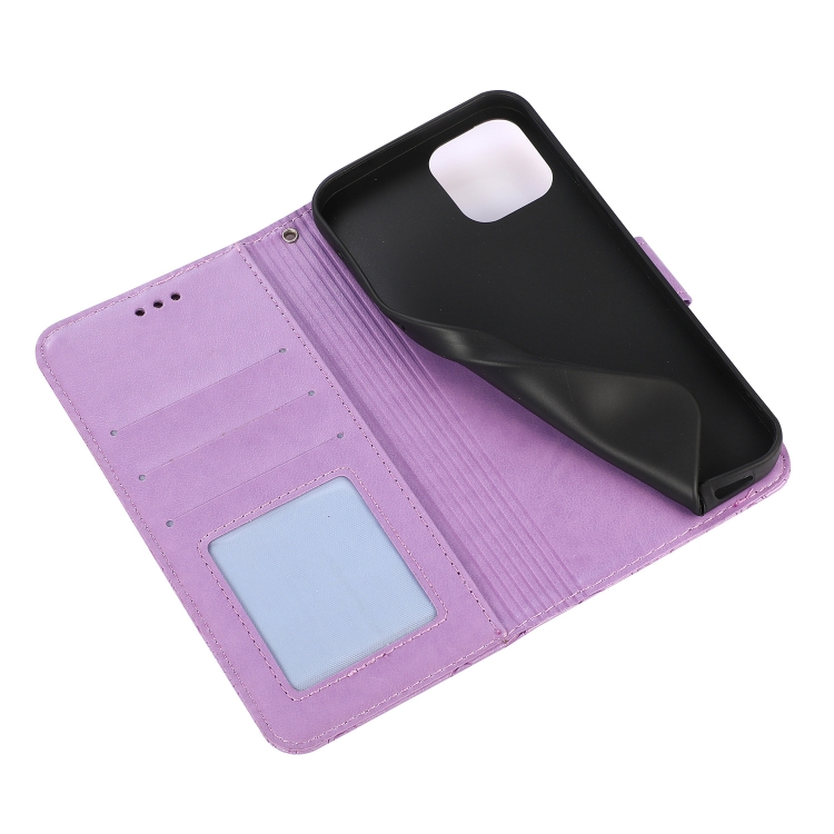For iPhone 14 Pro Skin Feel Embossed Sunflower Horizontal Leather Case(Purple) For iPhone 14 Pro Skin Feel Embossed Sunflower Horizontal Leather Case(Purple)