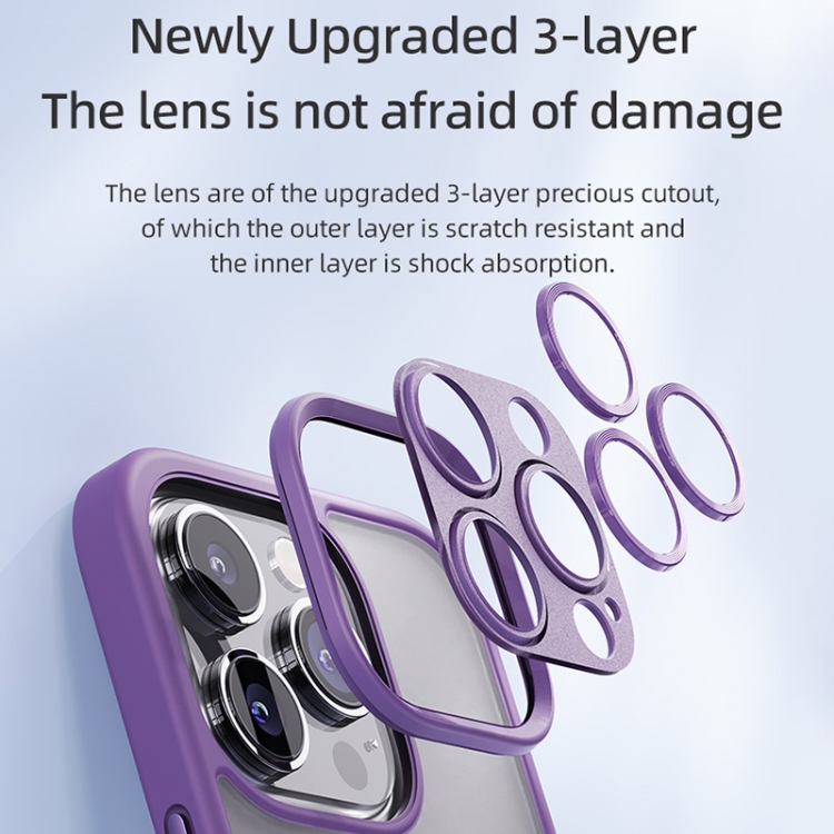 For iPhone 14 Pro ROCK Guard Skin-feel Phone Case(Purple) For iPhone 14 Pro ROCK Guard Skin-feel Phone Case(Purple)