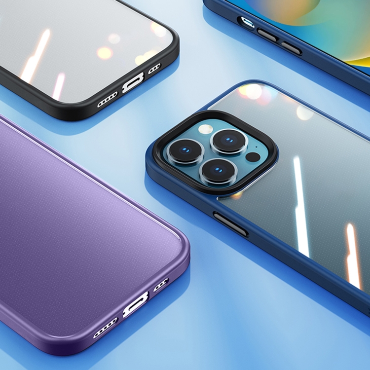 For iPhone 14 Pro ROCK Guard Transparent Phone Case(Purple) For iPhone 14 Pro ROCK Guard Transparent Phone Case(Purple)