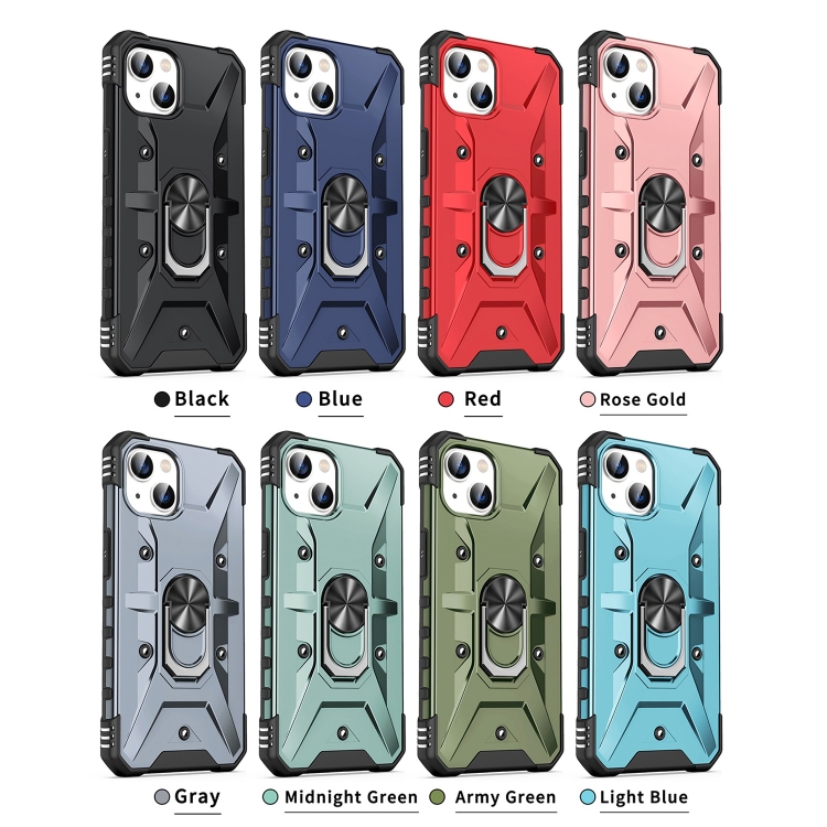 For iPhone 14 Plus Ring Holder Phone Case (Grey) For iPhone 14 Plus Ring Holder Phone Case (Grey)
