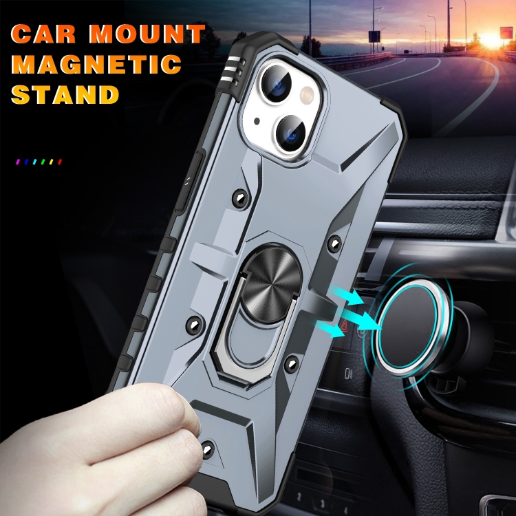 For iPhone 14 Plus Ring Holder Phone Case (Grey) For iPhone 14 Plus Ring Holder Phone Case (Grey)