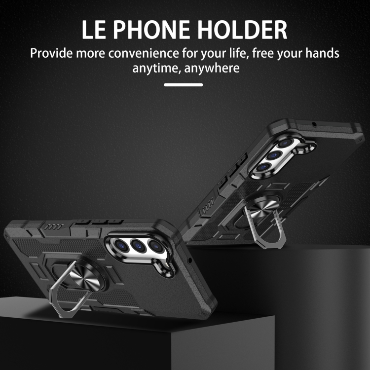 For Samsung Galaxy S22 5G Ring Holder Armor Hybrid Phone Case(Black) For Samsung Galaxy S22 5G Ring Holder Armor Hybrid Phone Case(Black)