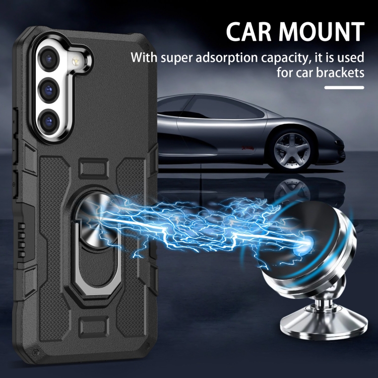 For Samsung Galaxy S22 5G Ring Holder Armor Hybrid Phone Case(Black) For Samsung Galaxy S22 5G Ring Holder Armor Hybrid Phone Case(Black)